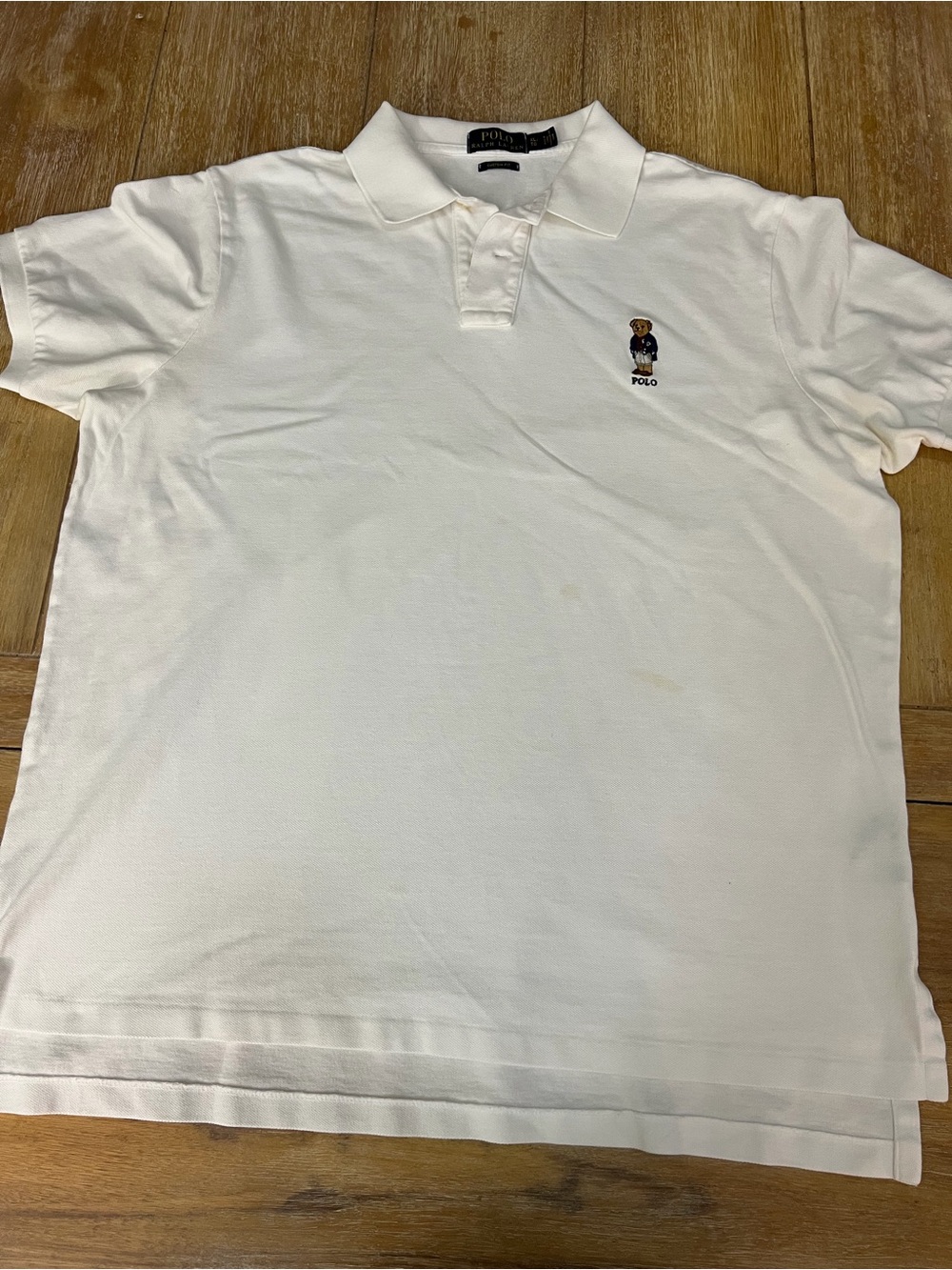 Polo by Ralph Lauren Cream Polo with Embroidered Bear